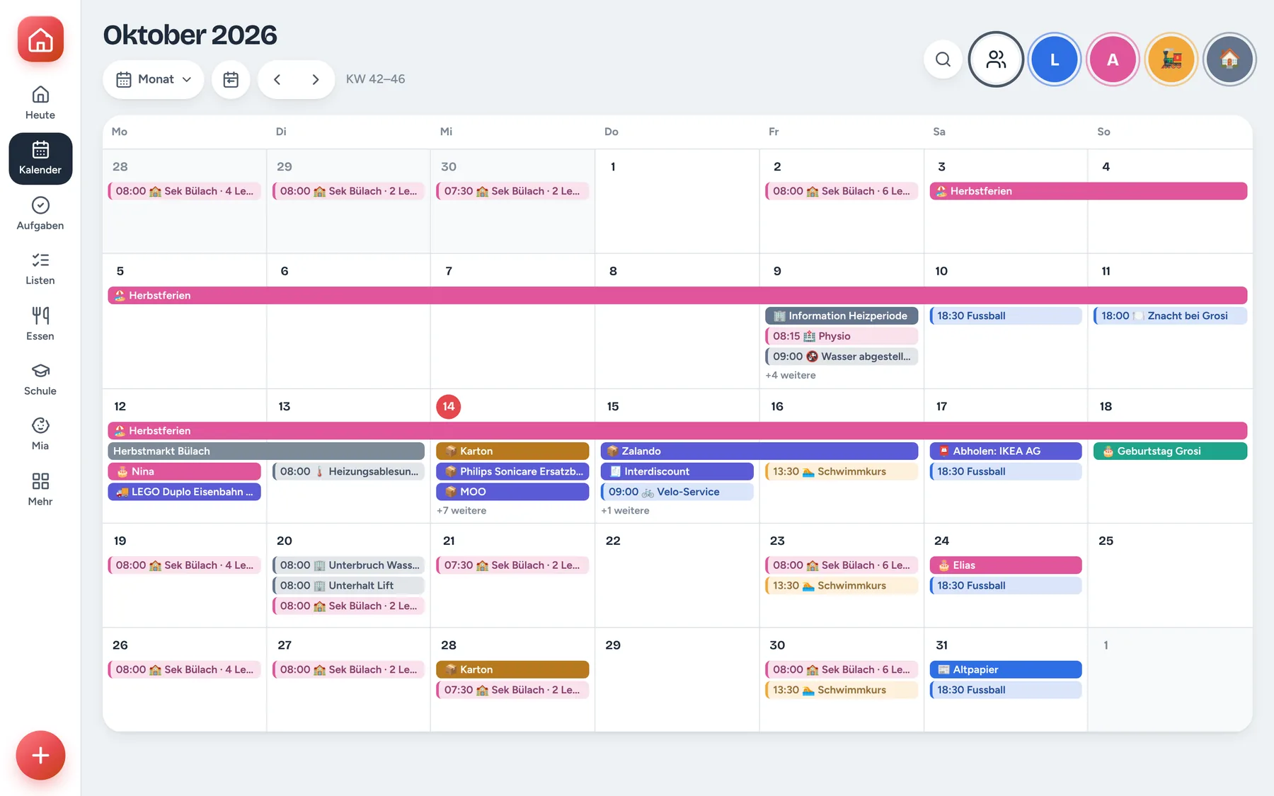 Wochenkalender am Computer