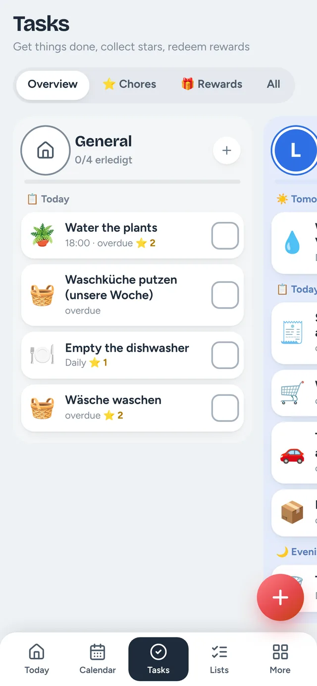 Hüsli on a phone: the family’s tasks