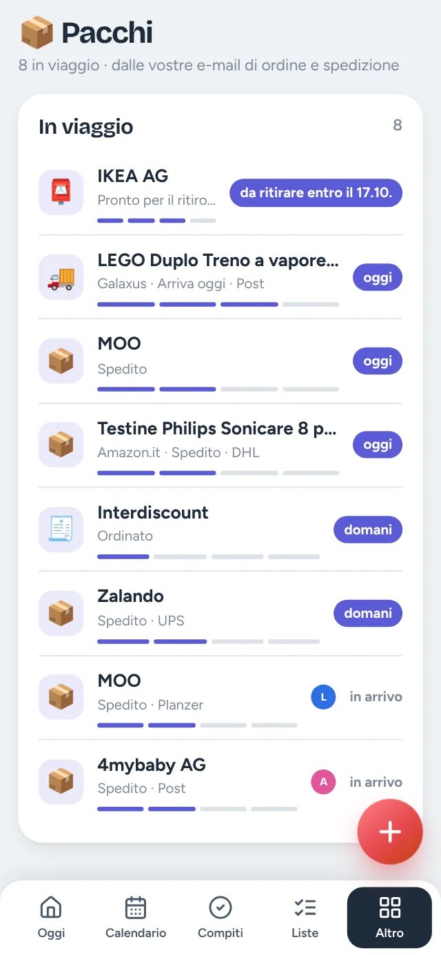 Hüsli su un telefono: pacchi in arrivo oggi